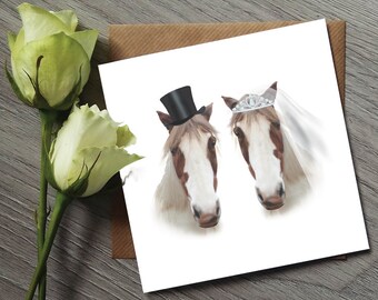 Horse Wedding Card - Funny Wedding Card - Horse Wedding - Personalised Wedding Card - Animal Wedding - Wedding Card - Horse Anniversary Card