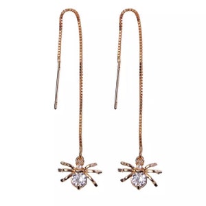 18k Rose gold Spider Earrings or Gold Spider Earrings