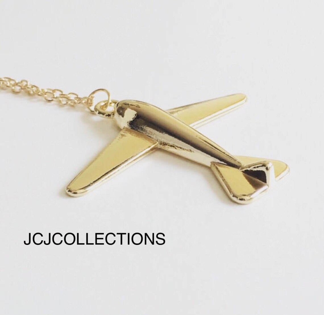 Airplane Necklace Airplane Jewelry Gold Necklace Etsy