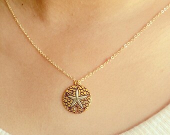 Sand Dollar Necklace / Gold or Silver Necklace