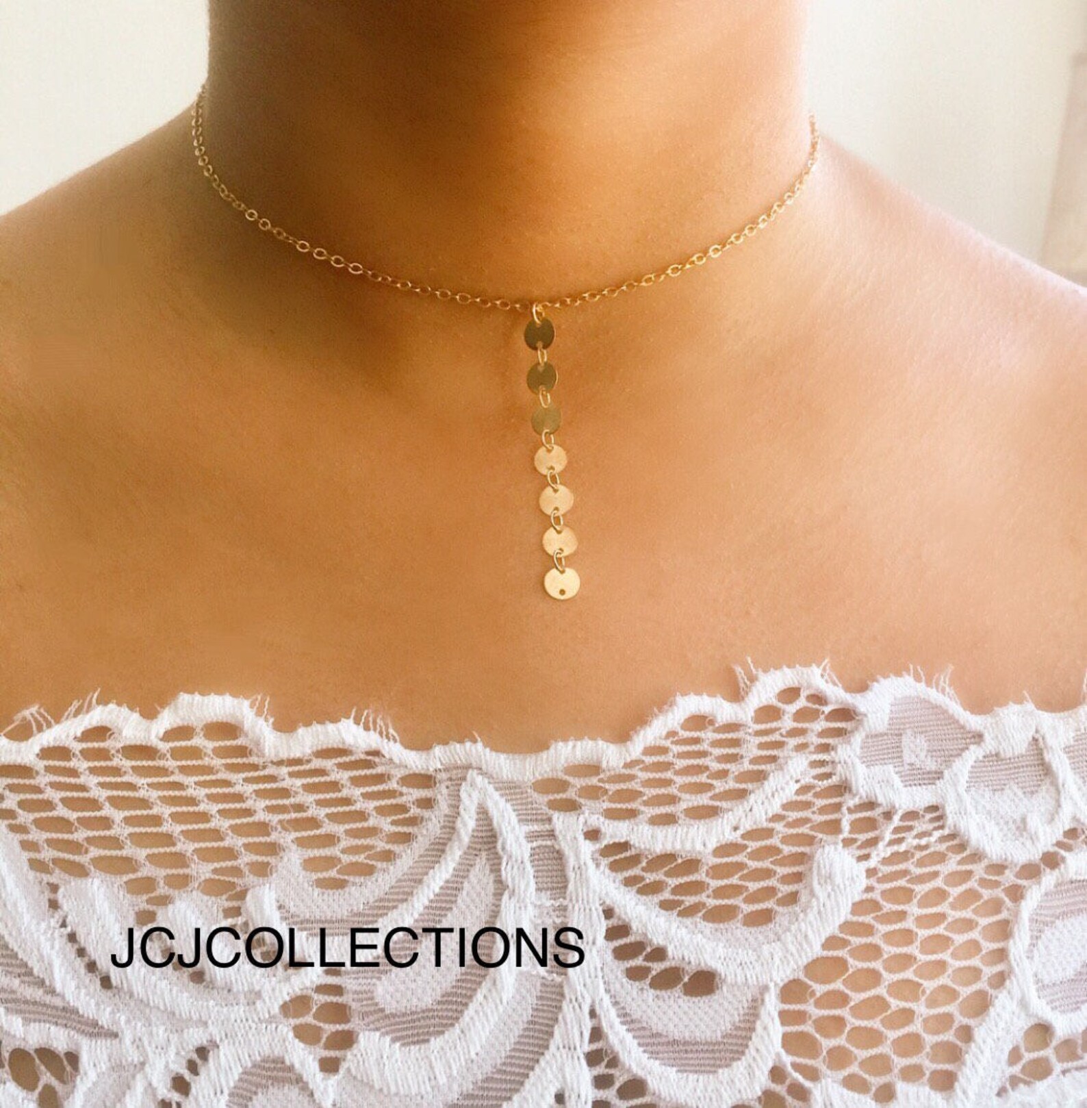 Gold Choker Necklace, Lariat Choker Necklace Etsy