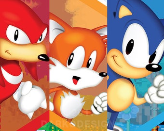 Sonic Trilogy Countdown signed video game wall art poster / fine art print