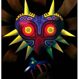 Legend of Zelda Prelude to Majora's Mask signed video game wall art poster / fine art print image 1