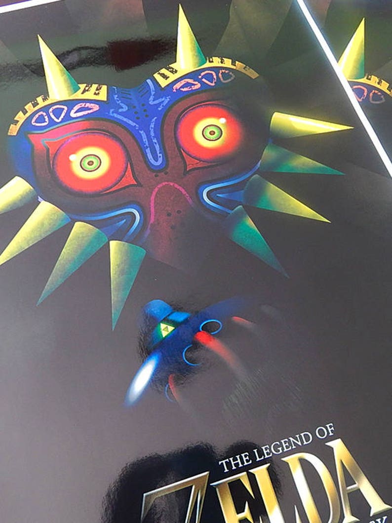 Legend of Zelda Prelude to Majora's Mask signed video game wall art poster / fine art print image 3