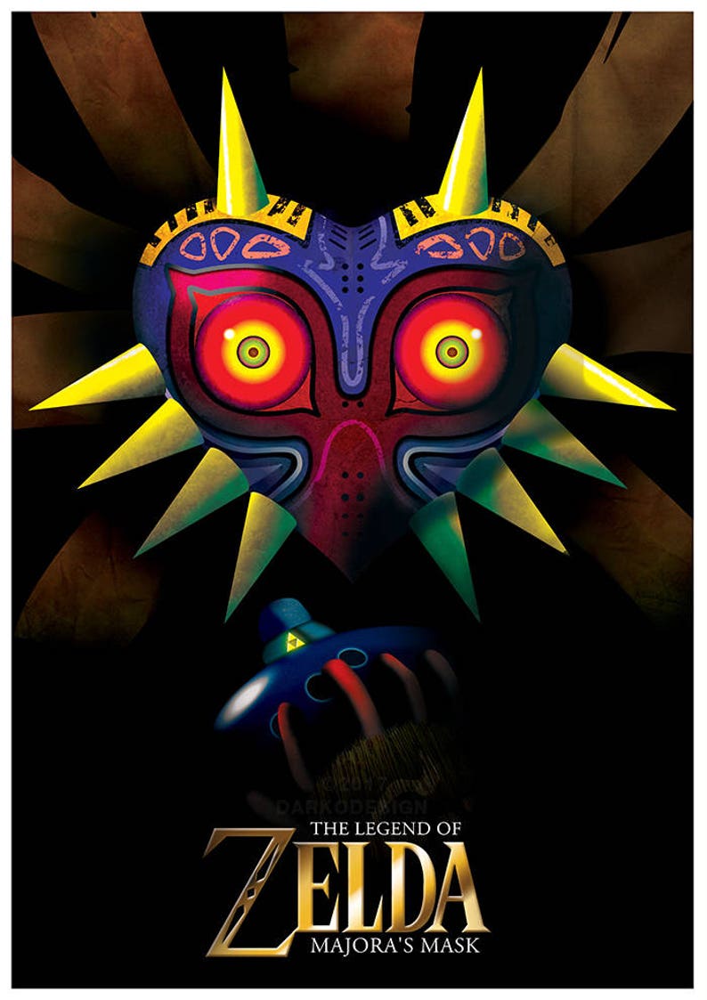 Legend of Zelda Prelude to Majora's Mask signed video game wall art poster / fine art print image 1