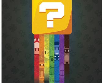 Super Mario Bros. 3 Question Block signed video game wall art poster / fine art print