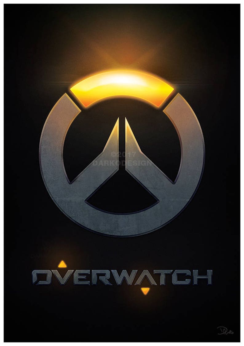 Overwatch Light and Dark signed video game wall art poster / fine art print image 1