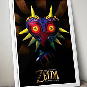 Legend of Zelda Prelude to Majora's Mask signed video game wall art poster / fine art print image 2