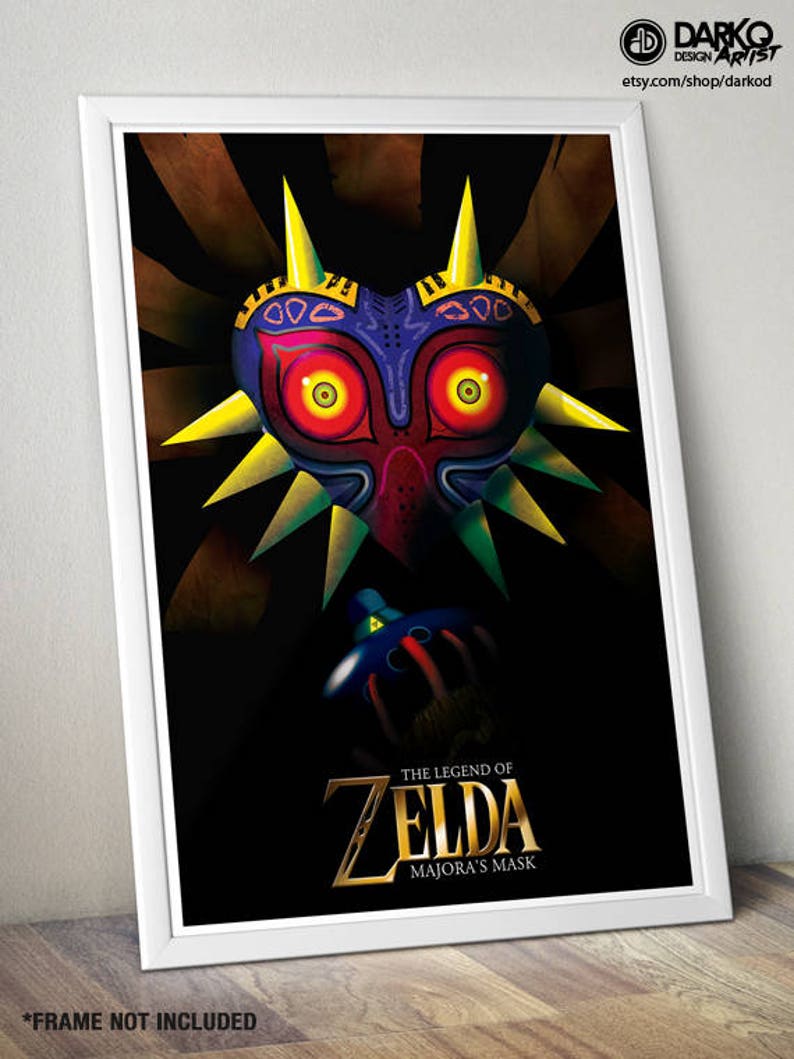 Legend of Zelda Prelude to Majora's Mask signed video game wall art poster / fine art print image 2