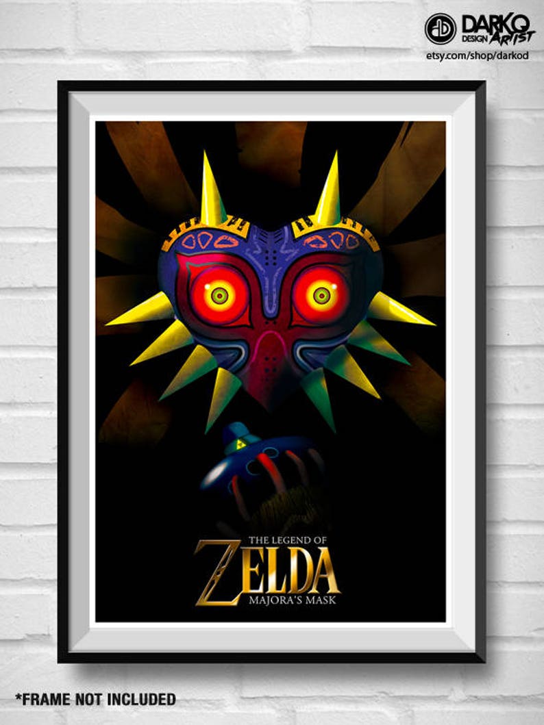 Legend of Zelda Prelude to Majora's Mask signed video game wall art poster / fine art print image 4