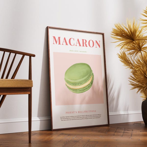 French Macaron Art Print: Parisian Home Decor (Instant Download)