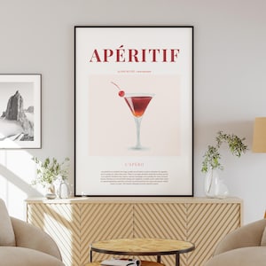 Apéritif Art Print | Instant Download, French Drink Printable Wall Art, Learn French Poster, Gift Ideas, Home Decor, French Decor
