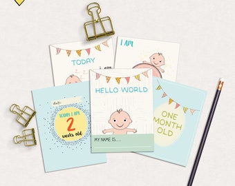 Baby boy printable milestone project life cards, Baby boy journal cards, Digital baby boy milestones cards, Baby boy milestones cards