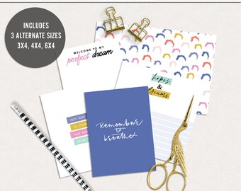 Hopes and dreams digital pocket cards, Digital motivation journal cards, Printable hopes and dreams project life, Printable rainbow cards