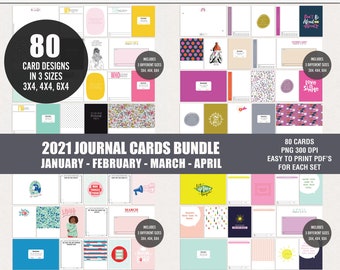 Printable digital journal cards, Digital pocket cards, Project life printables, Bundle journal cards printables, Instant download cards