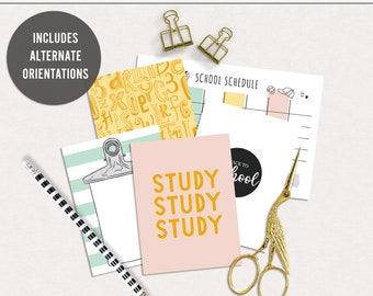 School Days digital journal cards, School printable pocket cards, School journal cards printable, School Days printable journal cards
