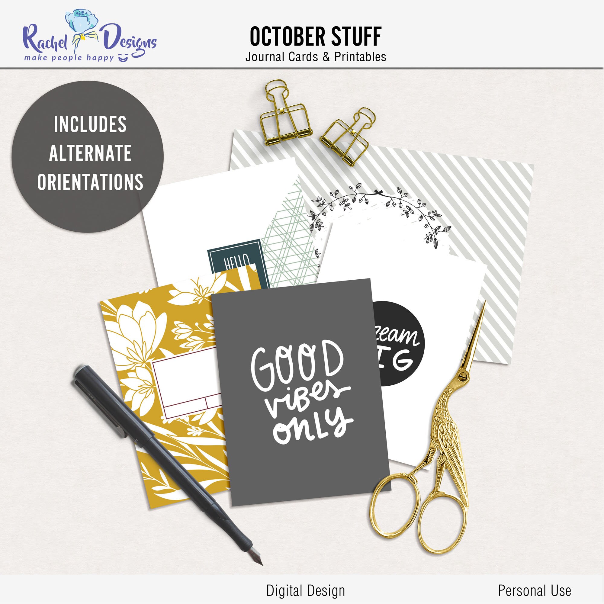 Printable Digital Journal Cards, Digital Pocket Cards, Project Life ...