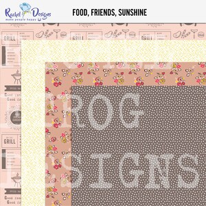 Food, Friends, Sunshine Digital Scrapbook Kit, Digital Food Elements ...