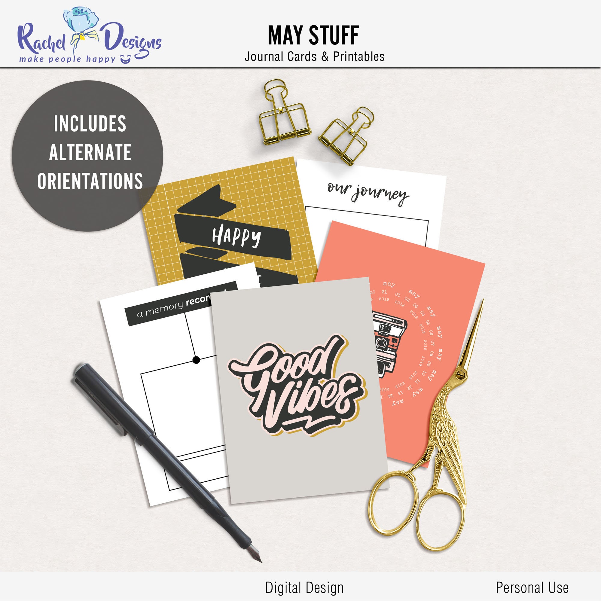 Printable Digital Journal Cards Digital Pocket Cards Project Etsy