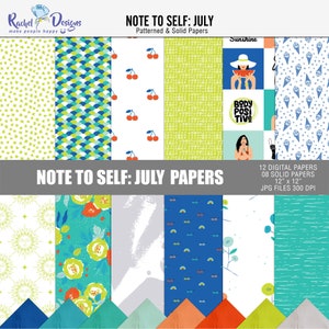 May include: Twelve digital papers and eight solid papers with a summer theme. The papers feature patterns of stars, waves, cherries, polka dots, sunglasses, rainbows, flowers, and ice cream cones. The papers are 12 inches by 12 inches and are 300 DPI.