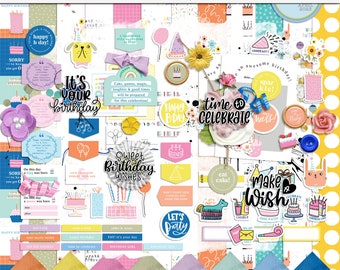 And many more birthday digital scrapbooking kit, Birthday digital papers, Birthday printable papers, Birthday digital scrapbook elements