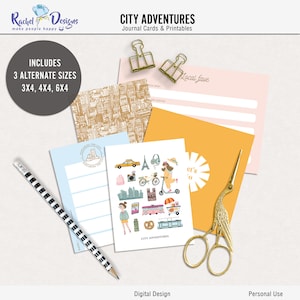 Carte di diario digitale delle avventure in città, Carte tascabili di viaggio digitali, Vita di progetto di viaggio stampabile, Carte stampabili di avventura, Carte di viaggio