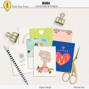 Mama Journal Cards Instant Download Printable journaling cards for Project Life and digital scrapbooking image 1