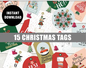 Christmas printable tags, Digital christmas gift tags, Digital christmas DIY tags, Gift tags christmas printable, Christmas tags printable