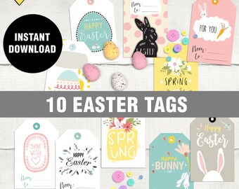 Easter digital gift tags, Easter printable tag, Printable Easter Bunny gift tags, Easter digital tags, Gift easter tags, Easter bunny tags