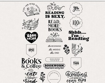 Bookworm digital stamps and brushes, Digital reading craft stamps, Digital books love cliparts, Books love photoshop stamps brushs