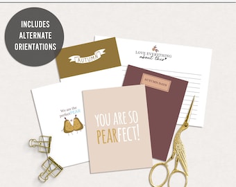 Golden Pears digital journal cards, Printable autumn project life, Autumn digital pocket cards, Digital autumn journal cards, Autumn cards