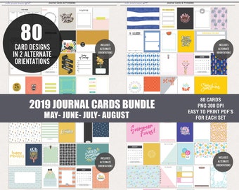 Printable digital journal cards, Digital pocket cards, Project life printables, Bundle journal cards printables, Instant download cards