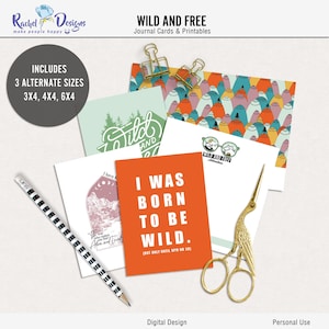 Wilde en gratis digitale dagboekkaart, afdrukbare reiskaarten, Boho digitaal projectleven afdrukbaar, Boho-reis afdrukbaar, Bohokaart afdrukbaar