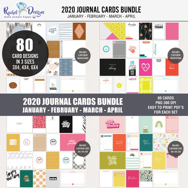 Printable digital journal cards, Digital pocket cards, Project life printables, Bundle journal cards printables, Instant download cards