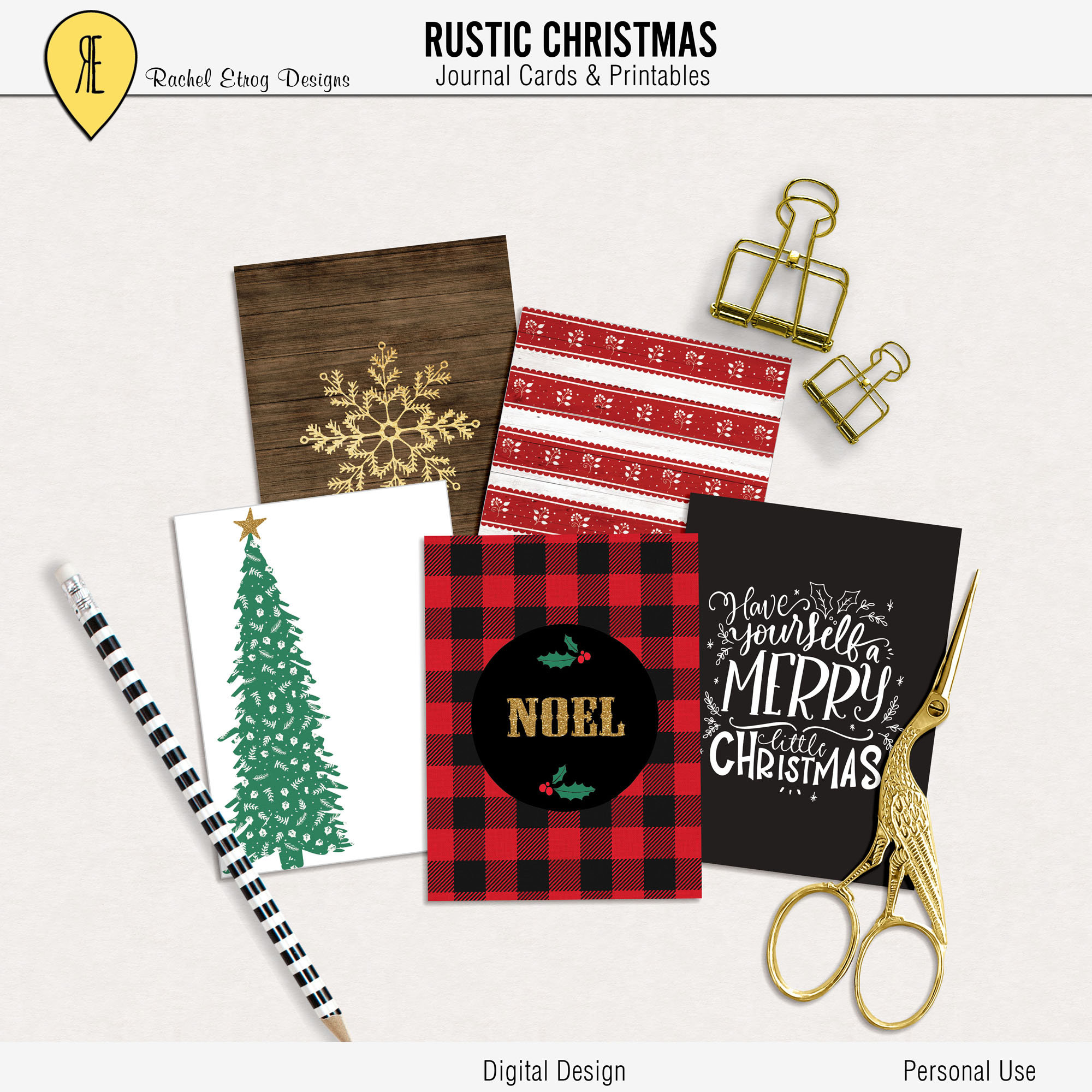 printable-rustic-christmas-journal-cards-digital-journal-cards-rustic-christmas-project-life-printables-journal-cards-christmas-printable-etsy