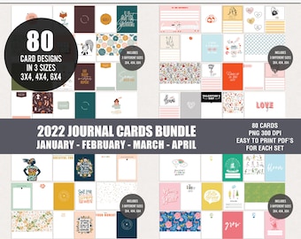 Printable digital journal cards, Digital pocket cards, Project life printables, Bundle journal cards printables, Instant download cards