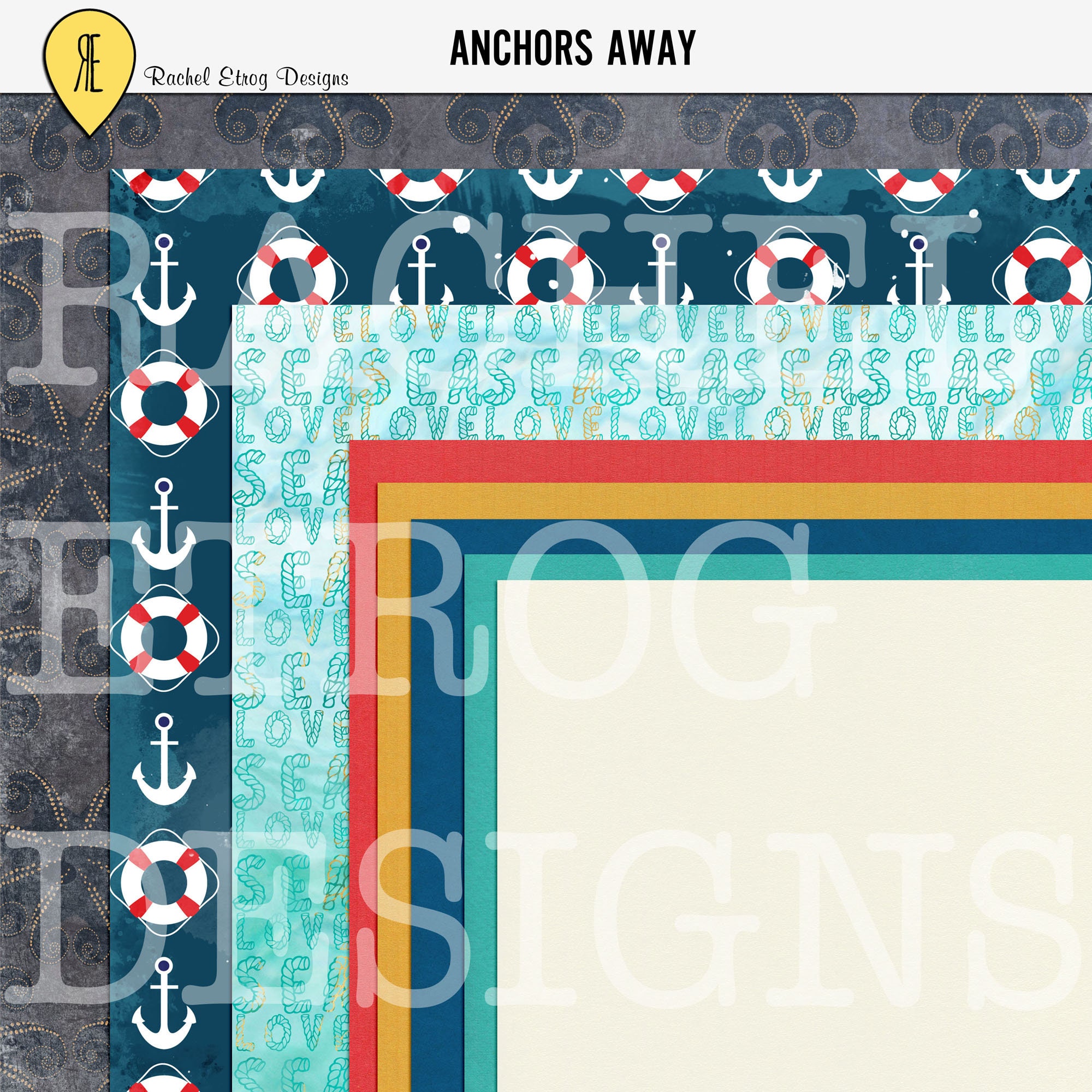 Nautical digital scrapbooking Nautical embellishments Etsy