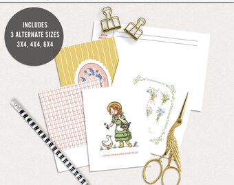 Spring vibes cottage digital journal cards, Printable spring pocket card, Spring printable project life, Digital spring memory keeping cards