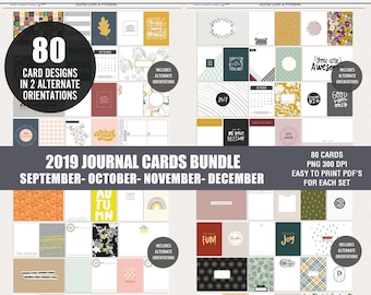 Printable digital journal cards, Digital pocket cards, Project life printables, Bundle journal cards printables, Instant download cards