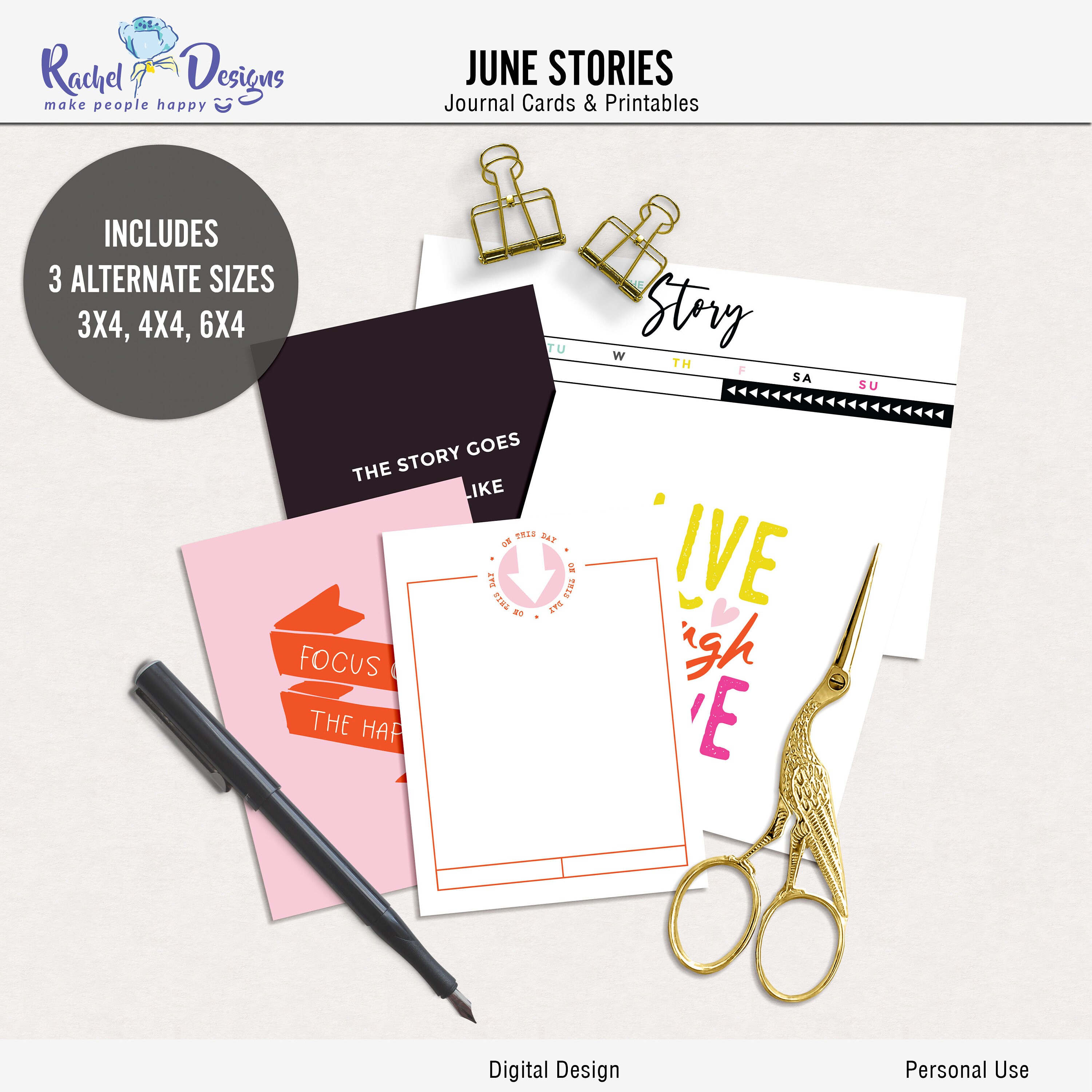 Printable Digital Journal Cards Digital Pocket Cards Project Etsy