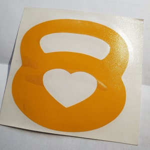 Kettlebell Heart Vinyl Decal | CrossFit Car Sticker | Fitness Gym Laptop Decal | Workout Bumper Sticker | Custom Colors & Sizes