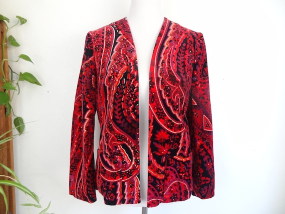 Vintage Velvety Paisley Blazer/Jacket