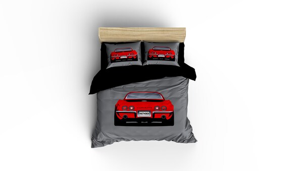 Little Red Corvette Beddinghot Rod Beddinghot Rod Duvet Etsy