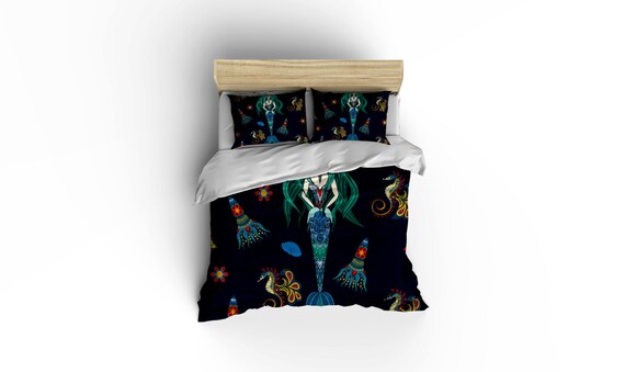 The Little Mermaid Duvet Covermermaids Beddingsea Etsy