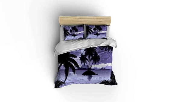 Hawaiian Print Duvet Covershawaiian Beddinghibiscus Etsy