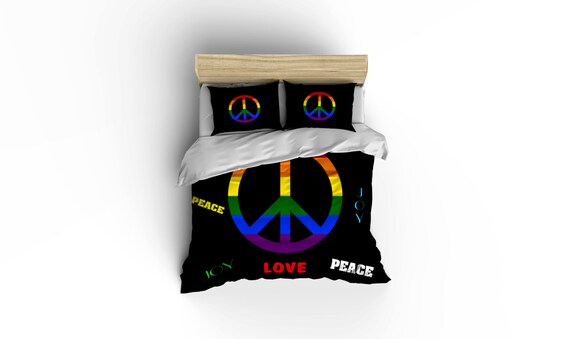 Peace Sign Duvet Covers Home Decor Bedding Comforter Etsy