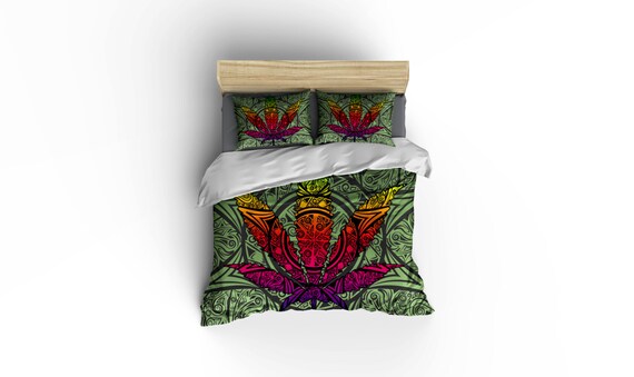 Organic Duvet Covers Floral Leafs Duvet Cover Bed And Bath Etsy