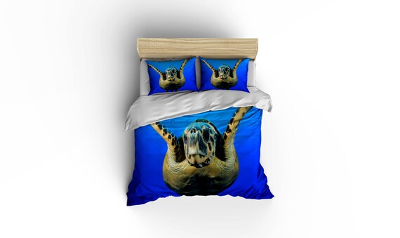 Turtle Swimming Duvet Covers Home Decor Bedding Comforter Etsy