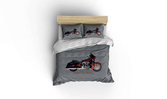 Classic Harley Davidson Duvetharley Duvet Coversmotorcycle Etsy