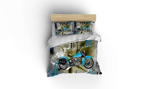Classic Harley Davidson Duvetvintage Motorcycle Duvet